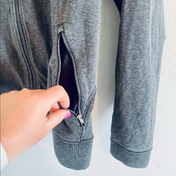 Lululemon Hooded ZIP UP 'Cross Cut Hoodie' Heathered Black SMALL - NEW! - Picture 10 of 16